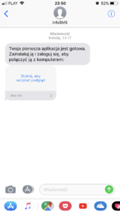Kontynuuj na PC SMS