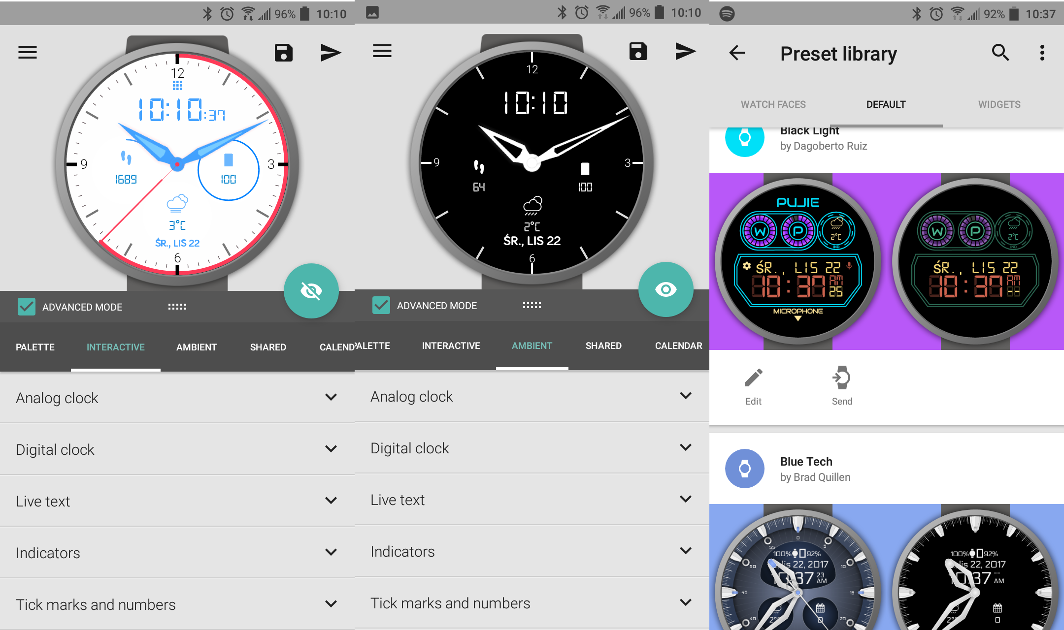Pujie Black Watch Face for Android Wear