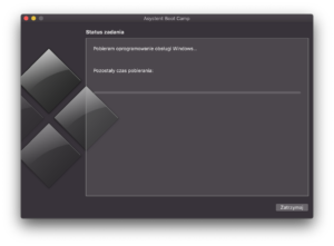 Boot Camp - rozpoczęty proces instalacji systemu