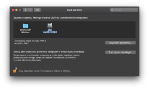 Wybór dysku startowego w macOS