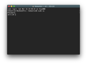 Uprawnienia administratora w terminalu MacOS