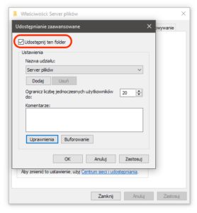 Udostępnianie folderu w Windows