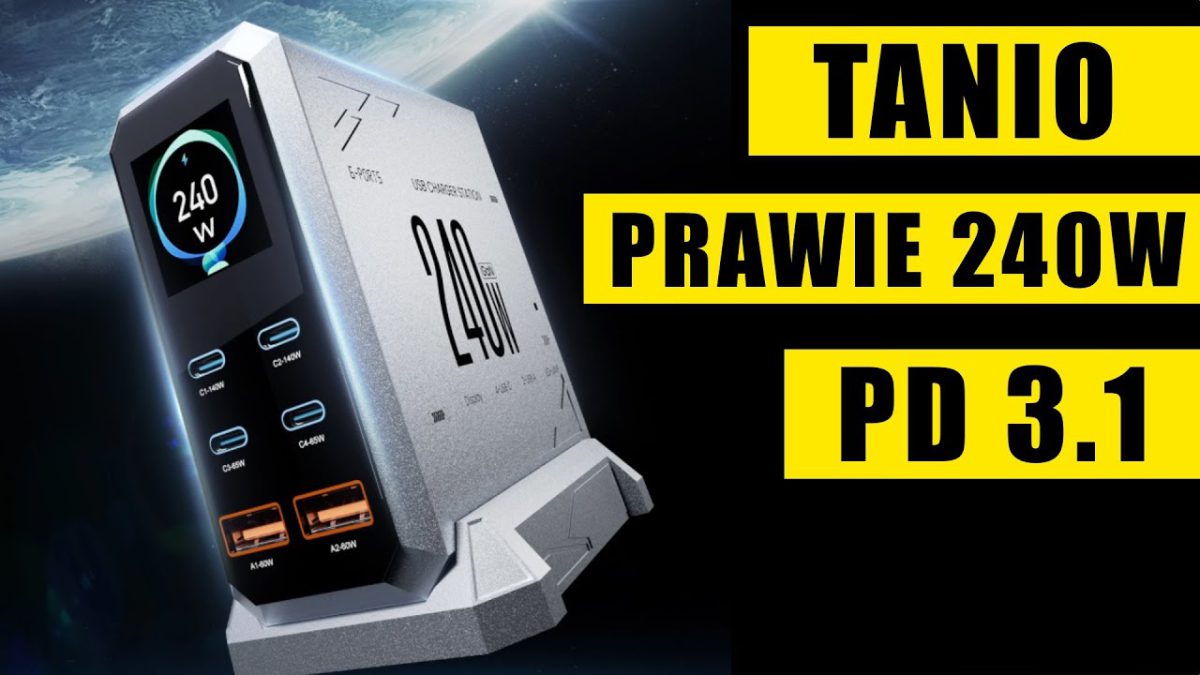 Asomtech WH186 240W TANI zasilacz/ładowarka PD&nbsp;3.1 4xUSB-C 2xUSB-A