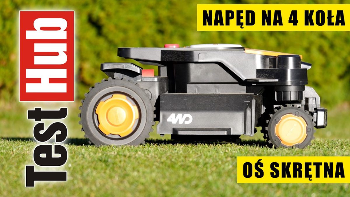 Robot koszący Worx WR340E z&nbsp;napędem na&nbsp;4 koła, skrętną osią, szybką i&nbsp;prostą konfiguracją – test